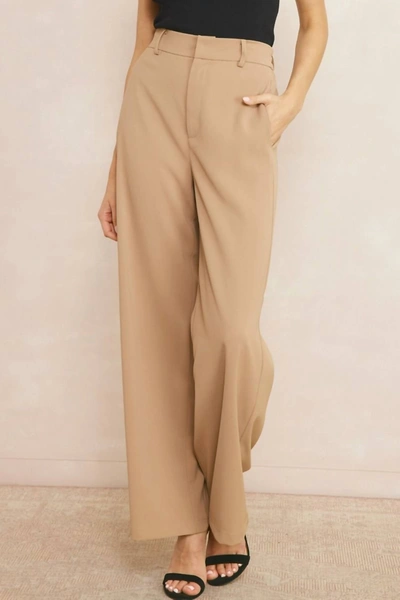 Entro Way Pants In Camel In Brown