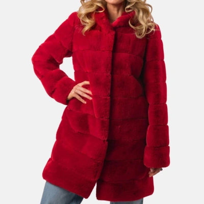 Furious Fur 4-way Emilia Coat In Cherry Red