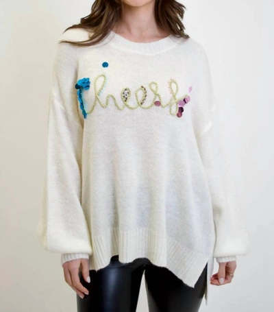And The Why Cheers Sweater In White