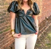 BUDDYLOVE LATE NIGHT PLUNGE TOP IN BLACK