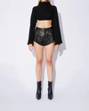 Rta Cropped Turtleneck In Black