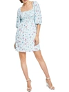Bar Iii Womens Smocked Short Fit & Flare Dress In Multi