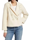 SPLENDID JOURDAN CROPPED DOUBLE-BREASTED PEACOAT IN CREAM