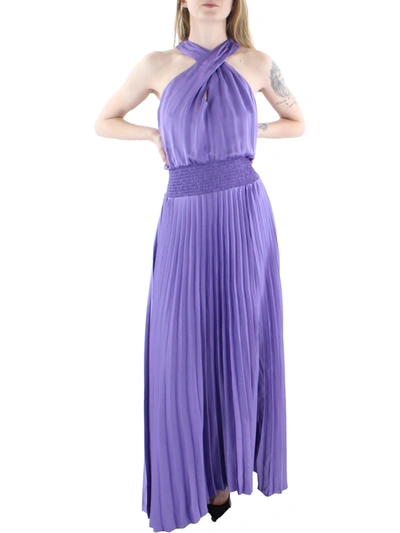 Ramy Brook Arina Womens Smocked Special Occasion Maxi Dress In Purple