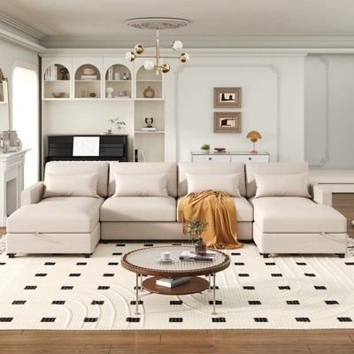 Simplie Fun Modern Large U-shape Sectional Sofa In Neutral