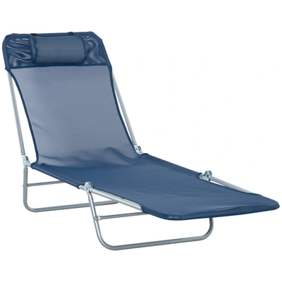 Simplie Fun Folding Chaise Lounge Pool Chair In Blue