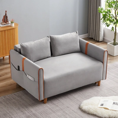 Simplie Fun Convertible Comfortable Sleeper Velvet Sofa Couch