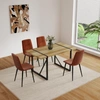 Simplie Fun Mdf Caramel Dining Table And Modern Dining Chairs Set Of 4