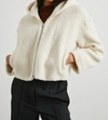 Rails Fabi Hooded Teddy Bomber Jacket Ivory In Multi