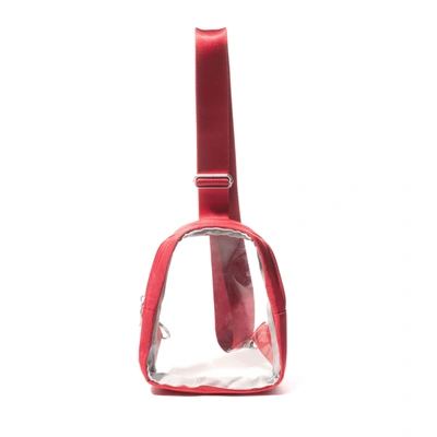 Baggallini Clear Stadium Mini Sling In Red