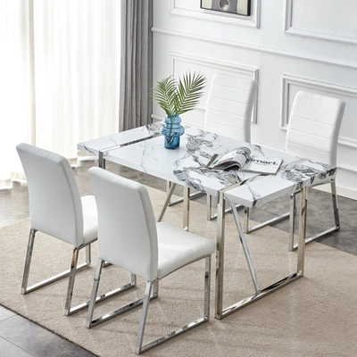 Simplie Fun Dining Table Chairs Set For 4