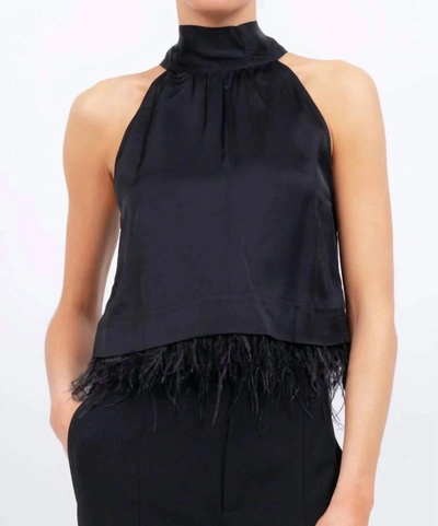 Central Park West Sylvie Sweep Top In Black