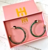Hoo Hoops Hoop Earrings In Green In Green
