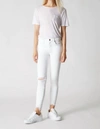 Blanknyc Mid Rise Ripped Knee Ankle Skinny Jeans In White In White