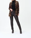 Joseph Ribkoff Brown Croc Printed Pleather Trousers In Brown