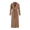 S Max Mara Poldo Wool Belted Coat In Brown