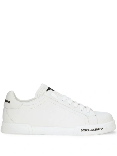 DOLCE & GABBANA DOLCE & GABBANA PORTOFINO LEATHER SNEAKERS