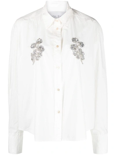 Forte Forte Embroidered Cotton Shirt In White