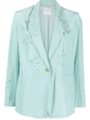 Forte Forte Rhinestone-embellished Lightweight Blazer In Clear Blue