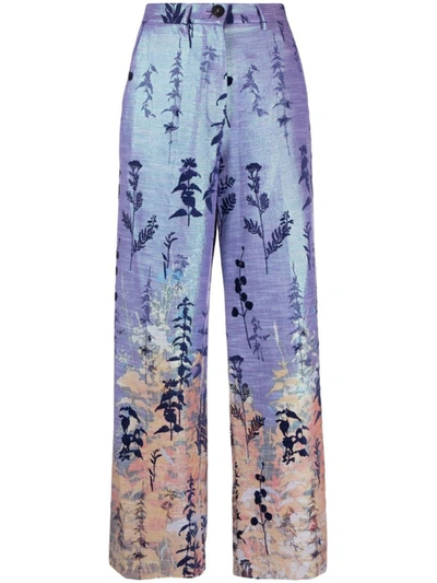 Forte Forte Heaven Jacquard Trousers In Blue