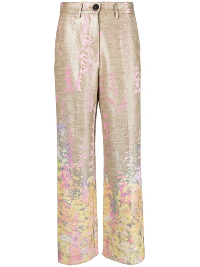 Forte Forte Heaven Jacquard Trousers In Beige