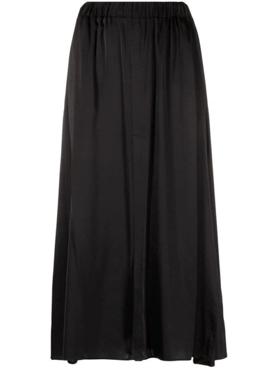 Forte Forte Silk Satin Midi Skirt In Black