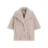 Max Mara Aleggio Teddy Cape In Nude & Neutrals