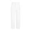Moncler Logo Patch Straight Leg Trousers In White