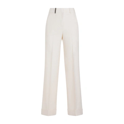 Peserico Wide Leg Pants In Beige