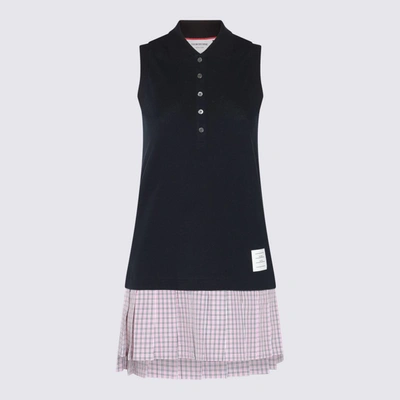 Thom Browne Navy Cotton Polo Dress In Blue