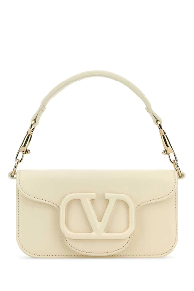 Valentino Garavani Small Loco Bag In Calfskin In White
