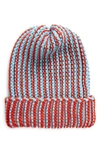 Bp. Stripe Rib Beanie In Red- Blue