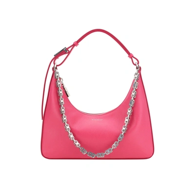 Givenchy Small Moon Cutout Leather Hobo Bag In Pink