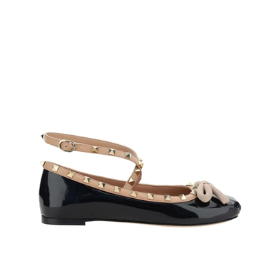 Valentino Garavani Rockstud Ballet Flats In Black