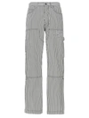 Amiri Striped Cotton Carpenter Pant In White/black