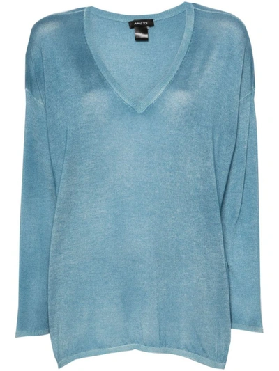 Avant Toi V-neck Jumper In Blue