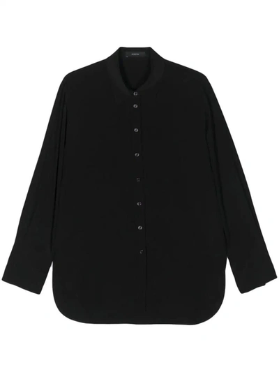 Joseph Perle Fluid Twill Wool Shirt In Black
