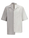 Lanvin Striped Asymmetric Cotton Shirt In Multicolor