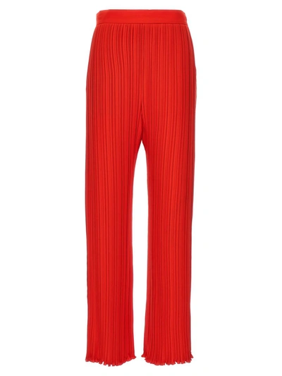Lanvin Straight-leg Pleated Trousers In Red