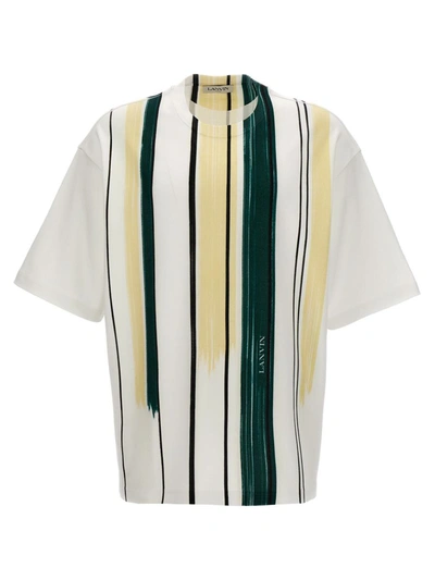 Lanvin Striped Print T-shirt In Blanco