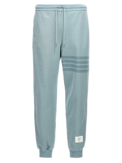 Thom Browne 4-bar Striped Drawstring Track Trousers In Light Blue