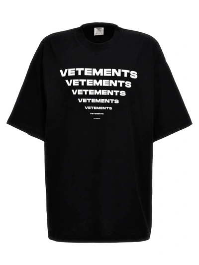 Vetements Pyramid Logo T-shirt In White/black