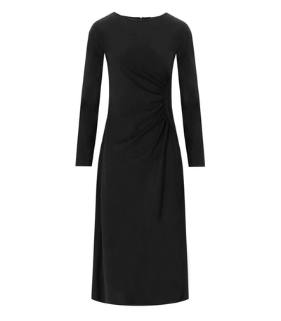 Weekend Max Mara Womens Black Romania Ruched-panel Stretch-woven Midi Dress