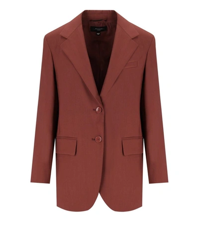 Weekend Max Mara Notched-lapel Single-breasted Blazer In Brown,red