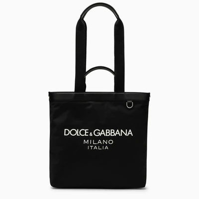 Dolce & Gabbana Dolce&gabbana | Black Nylon Shopping Bag With Logo
