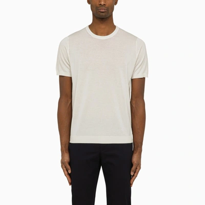 DRUMOHR WHITE COTTON CREWNECK T-SHIRT