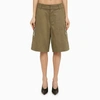 DARKPARK DARKPARK | NINA MILITARY GREEN COTTON CARGO SHORTS