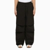 JIL SANDER BLACK OVERSIZE COTTON TROUSERS