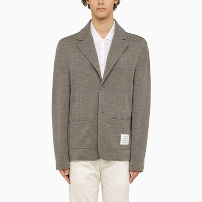 Thom Browne Grey Virgin Wool Single Breasted Jacket In Gray