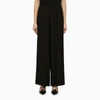 Federica Tosi Full Length Wide Leg Trousers In Viscose In Black